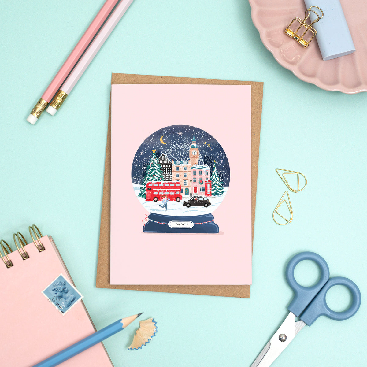London Snowglobe Card