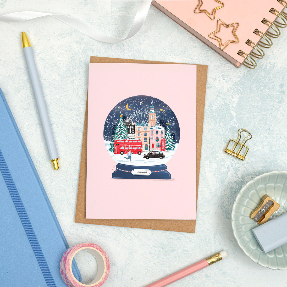 London Snowglobe Card