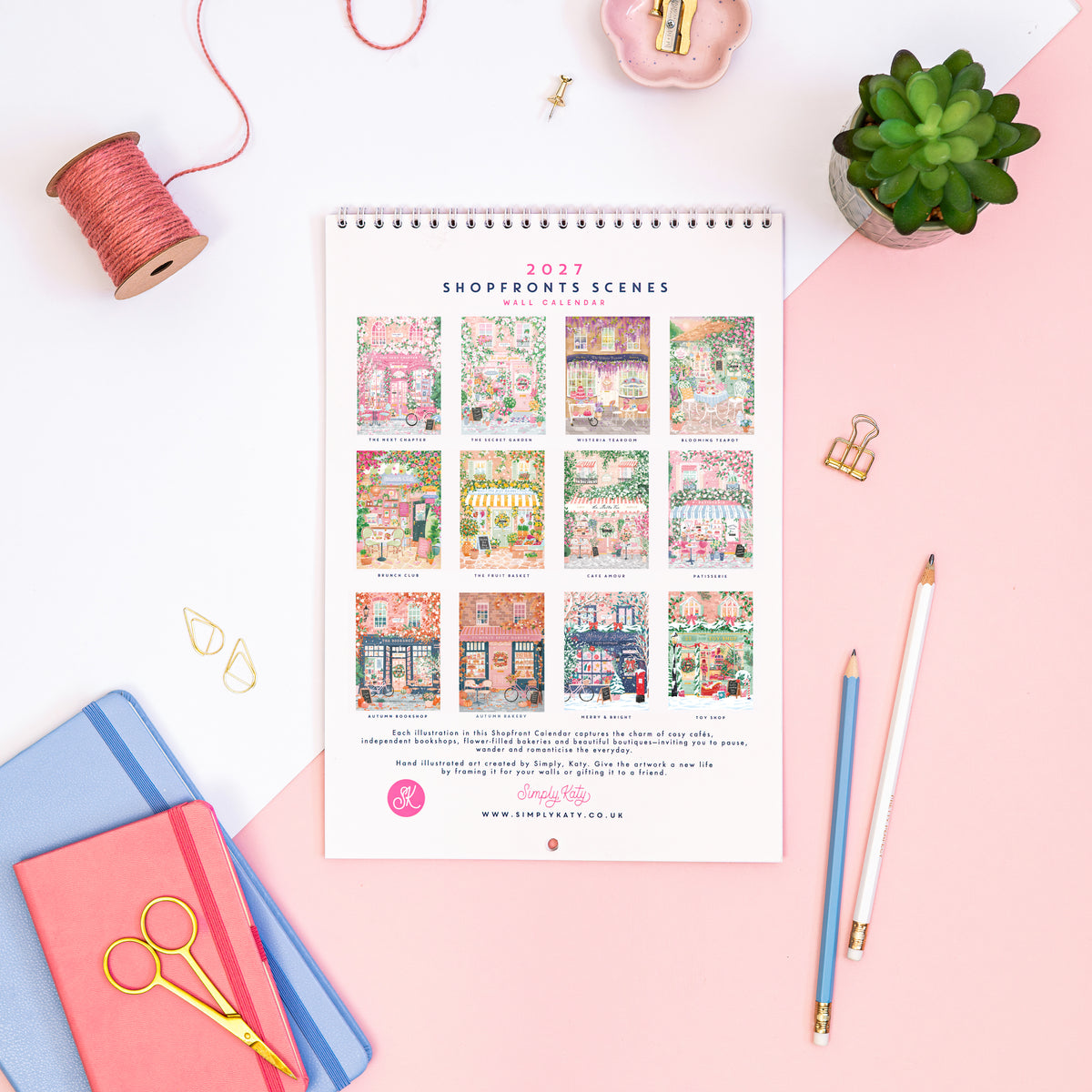 2027 Shopfront Scenes: Wall Calendar