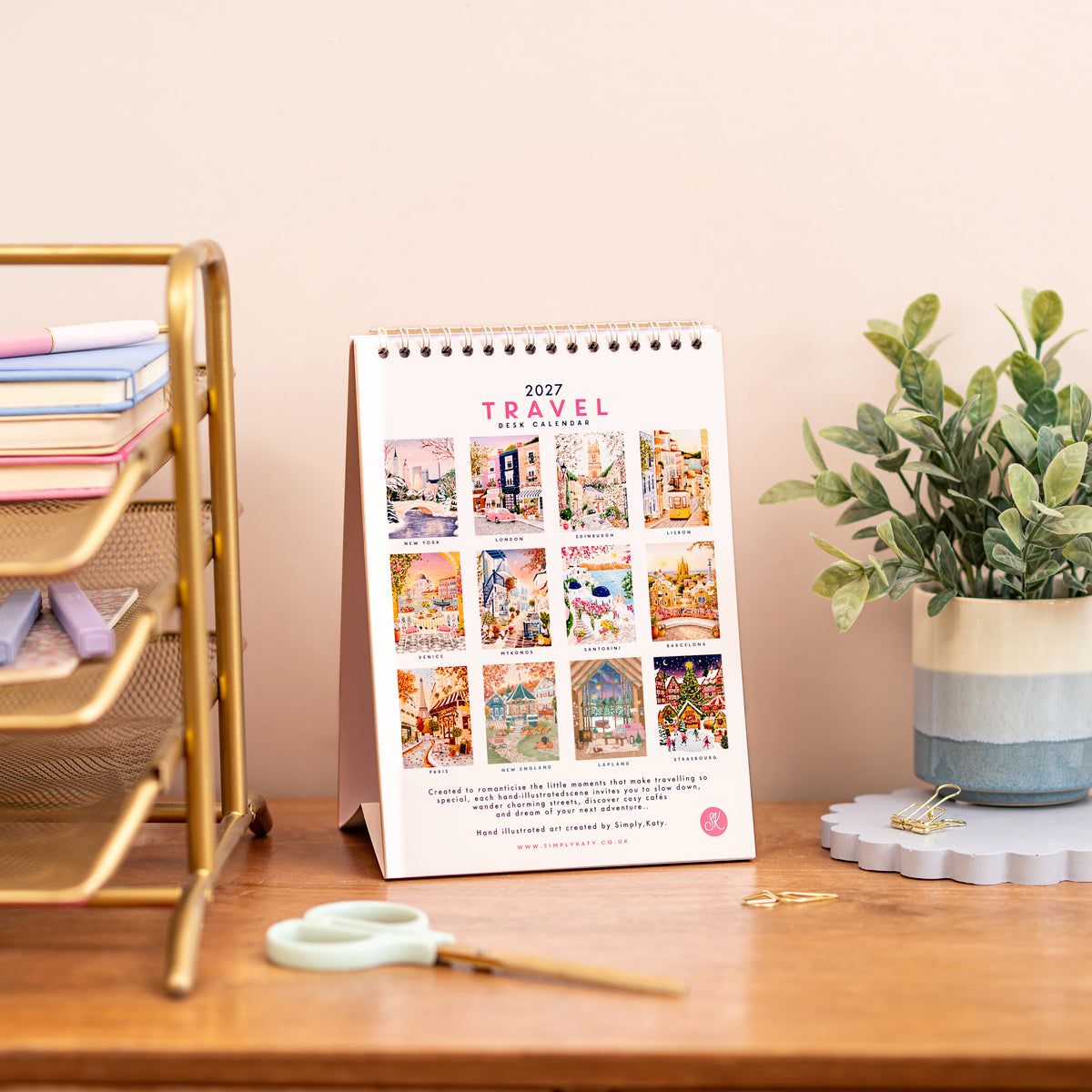 2027 Travel: Desk Calendar