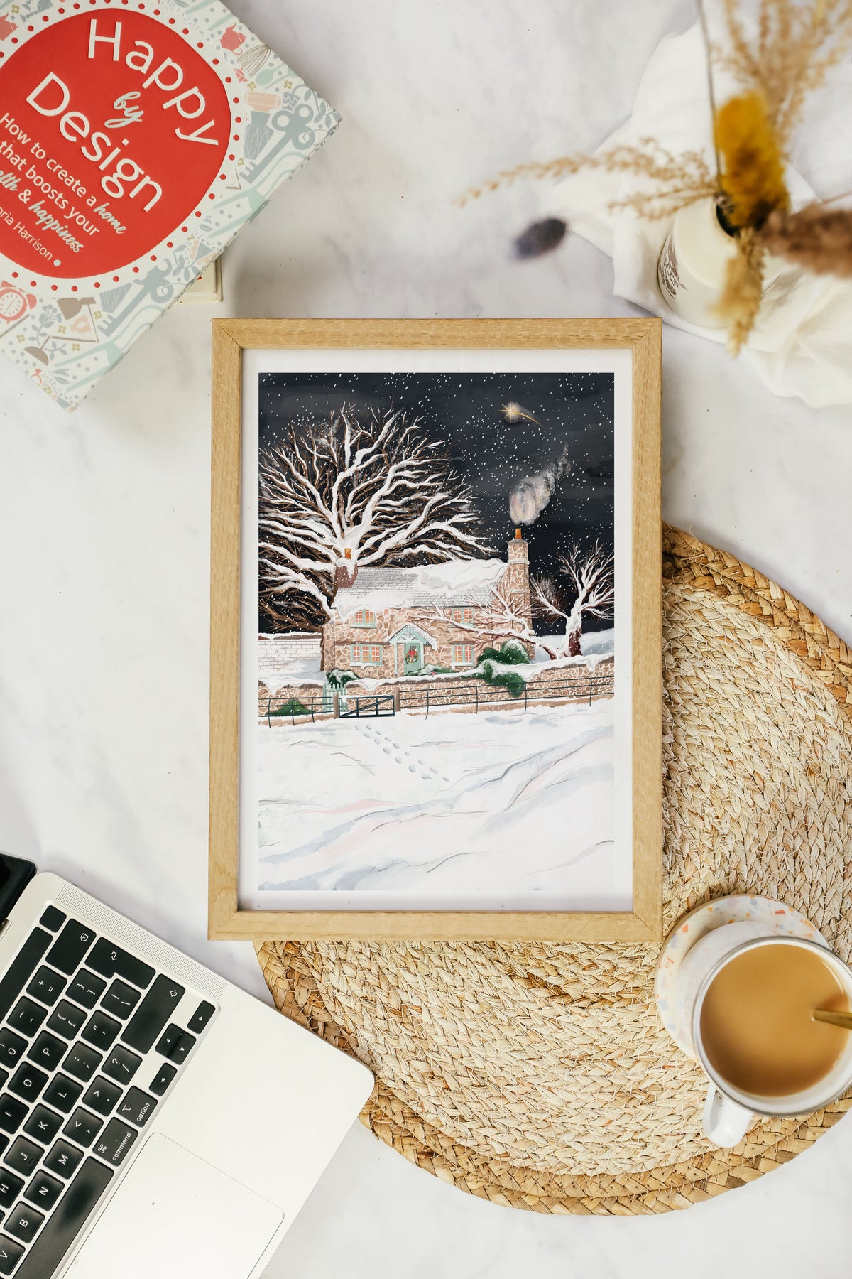 The Holiday Cottage Art Print